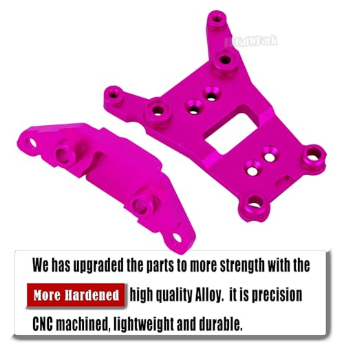 Carbon Fibre Chassis Brace Upgrades Part for 1/10 Rustler 4WD (VXL)/Slash 4X4 LCG(VXL),RC Aluminum Chassis Brace Kit Hops Up, Replace Part#6730,Pink - color: Pink - (Chassis Brace)