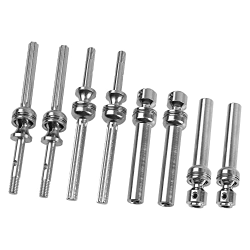 2Pairs ShareGoo Front & Rear Steel Drive Shaft Transmission Axle Compatible with Traxxas Slash 4X4 Nitro Rustler VXL Stampede 4X4 1/10 RC Car Truck (Blue) - color: Blue