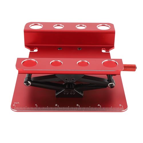 RC Car Work Stand, Rotating and Stable Repair Platform, Height Adjustable for RC Car 1:8 and 1:10 (Red) - color: Red