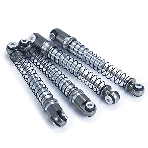 RCLIONS 1/24th RC Car Shocks 48mm Adjustable Absorber Damper for All 1:24 Axial SCX24 Deadbolt JLU C10 Gladiator Dodge Basecamp Bronco Crawler Upgrade Parts - color: Grey