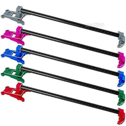 Carbon Fibre Chassis Brace Upgrades Part for 1/10 Rustler 4WD (VXL)/Slash 4X4 LCG(VXL),RC Aluminum Chassis Brace Kit Hops Up, Replace Part#6730,Pink - color: Pink - (Chassis Brace)