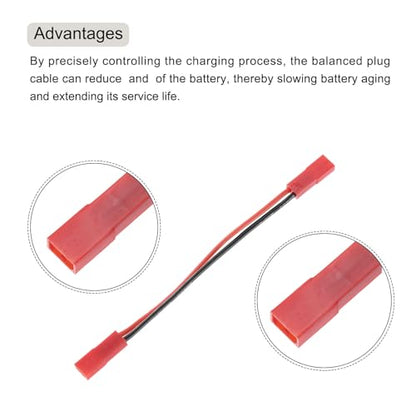MECCANIXITY Battery Balance Plug Connector Cable Female to Female Extension Cable Leads Extension Cable for RC Car Airplanes Remote Control 4Pcs