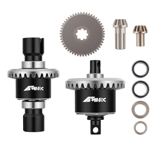Alloy Front Rear Differential Diff & Spur Input Gear Kit for HyperGO 1/14 H14BM 14209 14210 Series Upgrades Part Black - color: Black