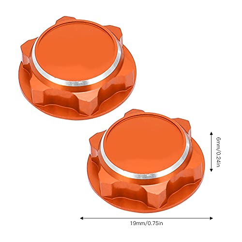 17mm Hex Wheel Nuts, 4pcs Aluminum Alloy 17mm Self Lock Hex Wheel Nuts Adapter Dustproof Caps for 1/8 RC Car Track Wheel Rims (Orange) - color: Orange