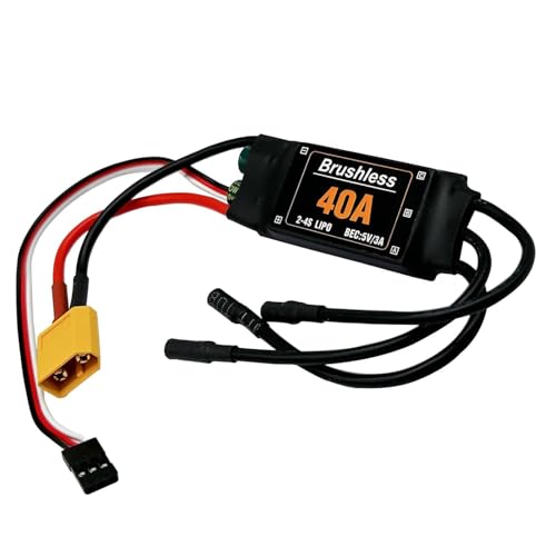 2PCS 40A Electric Brushless Motor Controller,ESC Speed Controller with XT60 and 3.5mm Bullet Plug for RC Drone RC Airplane Helicopter