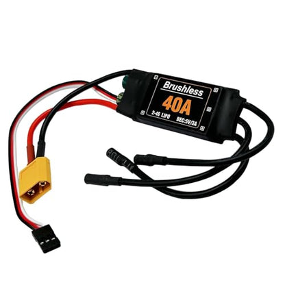2PCS 40A Electric Brushless Motor Controller,ESC Speed Controller with XT60 and 3.5mm Bullet Plug for RC Drone RC Airplane Helicopter