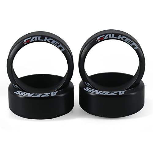 4 Pcs/Set 1/28 Rc Car Drift Tires with Logo, [2N+2W] Set Fit for WLtoys 1/28 RC K969 K989 K999 P929 Mini-D/Mini-Q RC Car - size: 22.4mm