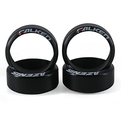 4 Pcs/Set 1/28 Rc Car Drift Tires with Logo, [2N+2W] Set Fit for WLtoys 1/28 RC K969 K989 K999 P929 Mini-D/Mini-Q RC Car - size: 22.4mm