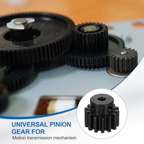 uxcell 2Pcs 1.5 Mod 14T Spur Gear 5mm Bore, 1045 Steel Pinion Gear Black Surface Treatment, 20° Pressure Angle, for Spur Rack and RC Model Car or Motor DIY(16mm) - size: 1.5 Mod 14T, 5mm x 16mm