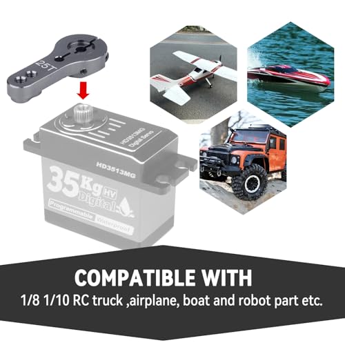 5 PCS FriHobby M3 25T Servo Horns Aluminum Servo Arms for Futaba Savox Axial HL HSP HD Xcore RC Crawler Car Truck Buggies Drift Racing Car Airplane-Silver