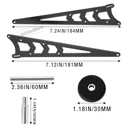 RC Wheelie Bar w/Mount Upgrades Part for 1/10 Slash Rustler Bandit 2WD(VXL),Carbon Fibre Wheelie Bar Kit Tail Wheel Head up Wheel Assembly Hops Up,Black - color: Black(1set)