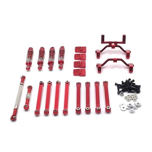 RC Car Assortment for MN D90 D91 D96 for MN98 99S 1/12 rc Car Upgrade for Spring Shock Absorber Tie Rod Bracket Rear Axle Servo Mount(Red) - color: Red