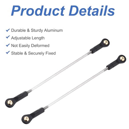 MECCANIXITY 2Pcs Adjustable Turnbuckles Camber Links, 144-154mm Turnbuckle Rod Steering Servo Linkage with M3 Ball Head Rod Ends for RC Car Replace Parts DIY - size: 144-154mm