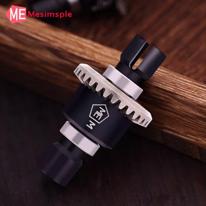 2PCS Alum Front Rear Differential Diff Gear for 1/16 H16207 16208 16209 16210 H16 1/14 14301 14302 14209 14210 H14BM Series Upgrades Part Black - color: Black