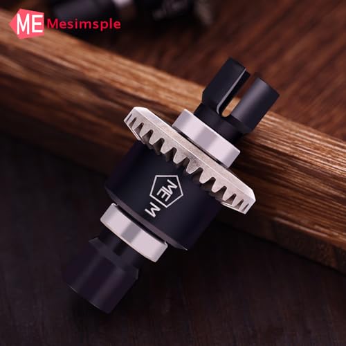 2PCS Alum Front Rear Differential Diff Gear for 1/16 H16207 16208 16209 16210 H16 1/14 14301 14302 14209 14210 H14BM Series Upgrades Part Black - color: Black