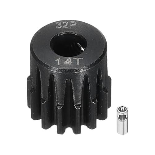32P Steel Pinion Gear Set 14T for 5mm Shaft Hardened Steel Pinion Gear with Shaft Coupler Connector for RC Motor - style: 14T