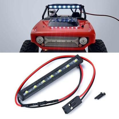 2-Pack RC Car LED Roof Light Bar, White, for SCX24 | 7 independent LED bulbs, 54mm length, compatible with Axial SCX24 Deadbolt AXI90081