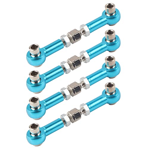 4Pcs Aluminum Alloy Steering Linkage Rods Upgrade Fit for HSP 94122 94123/10 RC Cars, Metal Arms Replacement Parts Red Blue - color: Blue