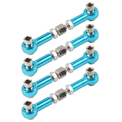 4Pcs Aluminum Alloy Steering Linkage Rods Upgrade Fit for HSP 94122 94123/10 RC Cars, Metal Arms Replacement Parts Red Blue - color: Blue