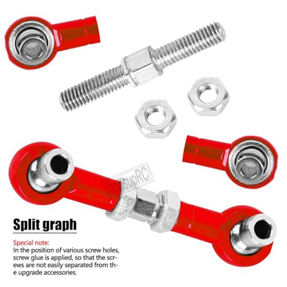 RC Aluminum Metal Turnbuckle Camber Links Toe Links with Rod Ends Steering Linkage Set Upgrade Parts for 1/18 LaTrax Teton,Desert Prerunner.Red(Replace 7636) - color: Red(7pcs)