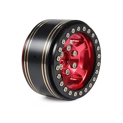 1.9 Inch Brass Internal Beadlock Ring Clamp Ring 104g/pc Heavy Wheel Counterweight Fits 1.9" Wheel Rim for 1/10 TRX4 TRX6 Axial SCX10 Pro 90046 Capra Redcat GEN7 GEN8 VS4-10 RC Crawler Car (Black)