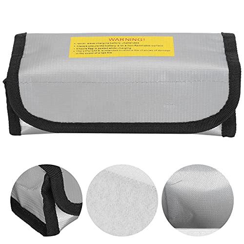 Battery Explosion Proof Bag, 19.4x7x7.8cm/7.6x2.8x3.1in Fire Retardant LiPo Battery Box Heat Resistant Charging Storage Safety Pouch for RC Model, Drone, Aircraft