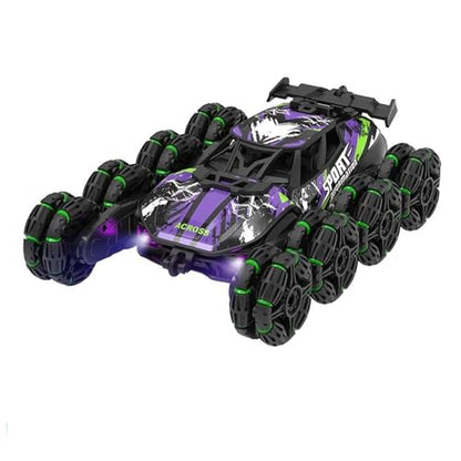 Boys 2.4G Remote Control Car with Gesture Sensing 360° Rotation 8 Wheel Off Road Stunt Drift Spray Racing Transformable Toy,B,Dual Battery - color: B