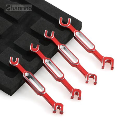 RC Aluminum Alloy Wrench Turnbuckle Nut Ball 3.0/3.2/3.5/3.7/4.0/5.0/5.5/6.0mm Joint Remover RC Universal Repair Tool Set For RC Crawler Monster Truck Off Road Car Drone Airplane (Red) - color: Red