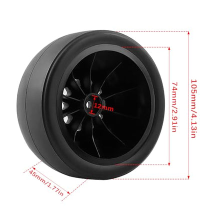 1/10 Racing Short Course Truck Slick Tires for Slash Senton LOSI | 12mm Hex Wheels and Tires, Rubber RC Truck Tires, 1/10 RC Truck Upgrade Parts