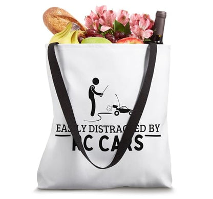 Easily Distracted By RC Cars Funny Remote Control Racing Tote Bag