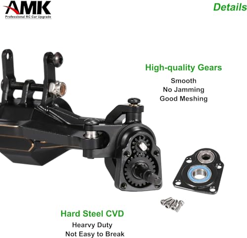 AMK TRX4M Brass Portal Axle Upgrade Kit Complete Set, Front Axles and Rear Axles with 7mm Hex Wheel Hubs and 4mm Adapters for 1/18 RC Crawlers TRX4M Upgrades, Bronc, Defend K10