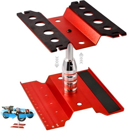 Rc Car Stand with Lit Lower Adjustable & 360'Rotatable, Rc Stand Repair Station with Shock Holder for TraxxasTRX4 Arrma Losi Axial Hsp Hbx Mix Wltoys, Wrenching On 1/8 1/10 1/12 1/14 Rc Rig Red - color: Red