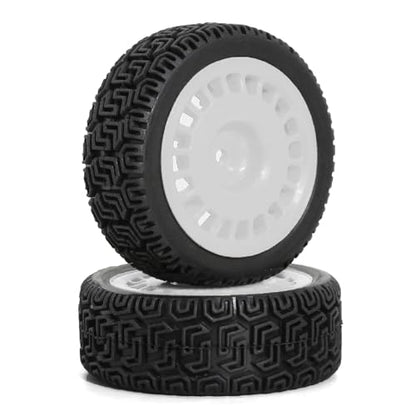 1/10 RC On-Road tires 68mm 4 PCS Rally Tires General Purpose Grip Soft Material Tread For 1:10 Tamiya xv02 Maze Tires Lc Off-Road 94123 Kyosho FW06%t048 (white, 3) - color: white