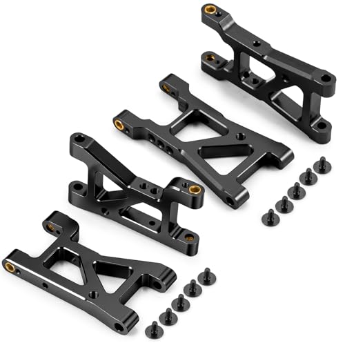 RC Aluminum Alloy Front & Rear Lower Suspension Arms Set Compatible with Tamiya XV01 1/10 RC Drift Car Upgrade Replace Parts, High-Precision XV01 Lower Swing Arms Set (Black) - color: Black