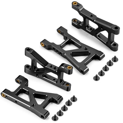 RC Aluminum Alloy Front & Rear Lower Suspension Arms Set Compatible with Tamiya XV01 1/10 RC Drift Car Upgrade Replace Parts, High-Precision XV01 Lower Swing Arms Set (Black) - color: Black