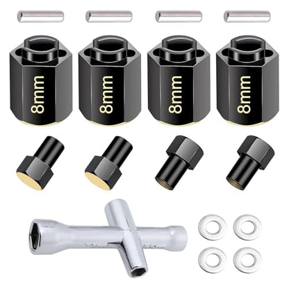 HobbyPark Brass Hex Extension for TRX4M Upgrades Parts Extended Wheel Hex Hubs Extenders Offset Spacers 1/18 RC Crawler Replacement (8mm) - size: 8mm