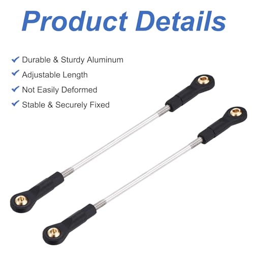MECCANIXITY 2Pcs Adjustable Turnbuckles Camber Links, 129-139mm Turnbuckle Rod Steering Servo Linkage with M3 Ball Head Rod Ends for RC Car Replace Parts DIY - size: 129-139mm