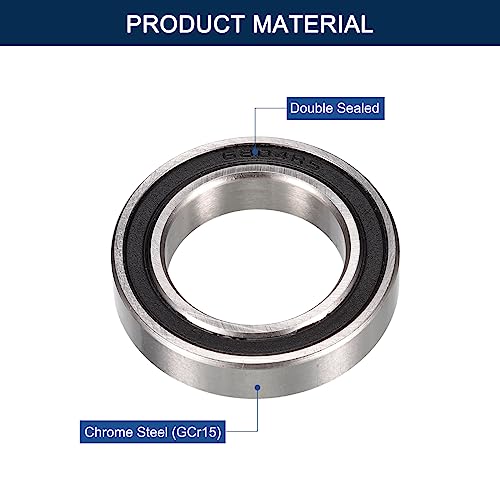 6804-2RS Deep Groove Ball Bearings, ID 20mm x OD 32mm x Width 7mm Double Rubber Sealed Ball Bearing Pre-Lubricated Chrome Steel Z2 Lever 10pcs - size: 6804-2RS 20x32x7mm