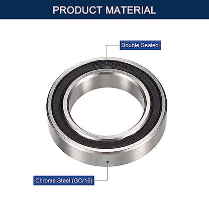 6804-2RS Deep Groove Ball Bearings, ID 20mm x OD 32mm x Width 7mm Double Rubber Sealed Ball Bearing Pre-Lubricated Chrome Steel Z2 Lever 10pcs - size: 6804-2RS 20x32x7mm