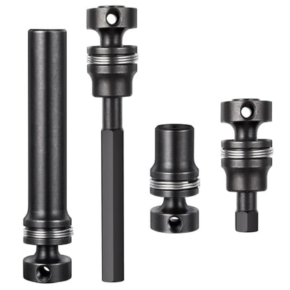2PCS Steel 1144 Drive Shafts Center CVD Driveshaft Metal Front + Rear Drive Shaft RC Car Spline Drive Shafts for Tra-xxas 1/16 E Revo Summit RC Crawler Car (Black)