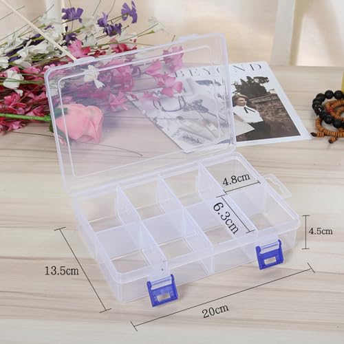 Tool box hardware organizer, small parts storage box. Portable plastic toolbox with detachable partitions. Stackable hardware storage boxes.