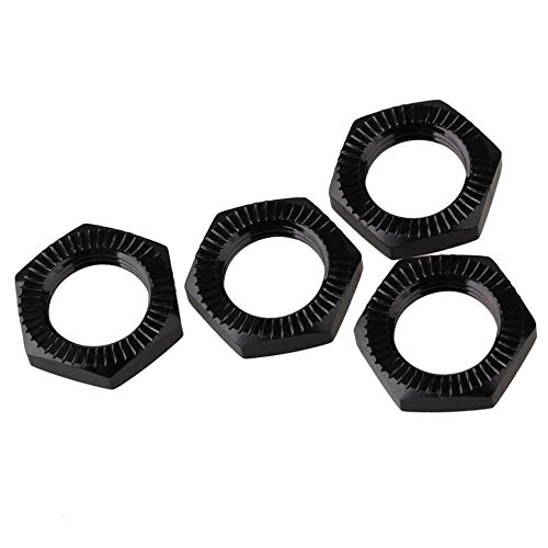 Mxfans 4pcs fits RC 1/8 Model Car 17MM Aluminum Alloy Wheel Hex Hub Nut N10169 Black