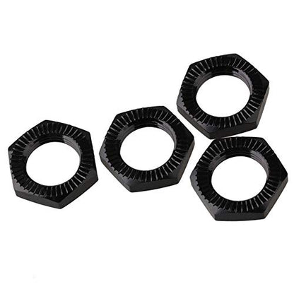 Mxfans 4pcs fits RC 1/8 Model Car 17MM Aluminum Alloy Wheel Hex Hub Nut N10169 Black