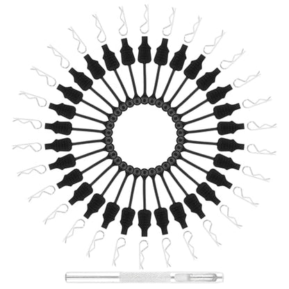 30 Pieces 1.2mm RC Cars Body Clips with Pull Tabs for 1:10 1:12 Traxxas Arrma Redcat Axial Losi HSP HPI Kyosho Trucks Upgrades & 1 PCS Hole Puncher Reamer for Body Shell Drills Tool - size: 1.2mm