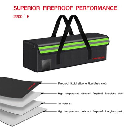 Lipo Battery Safe Bag Large Capatity Fireproof Bag for Ebike Lipo Battery Other Batteries Storage Charging Transport Home Office Travel Safe Storage Pouch - size: 420*140*130mm