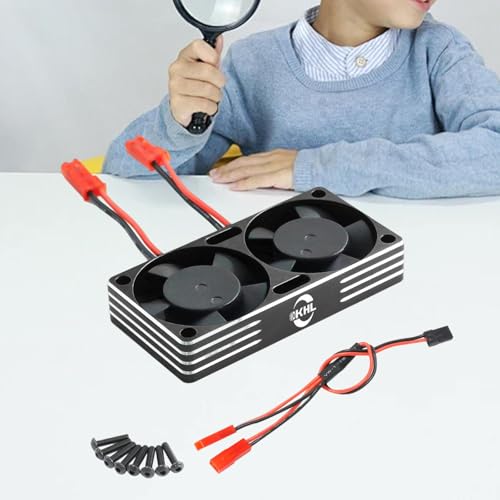 RC Motor Cooling Fan Replacement for 1:8 1:10 1:7 ESC Crawler Car, Black
