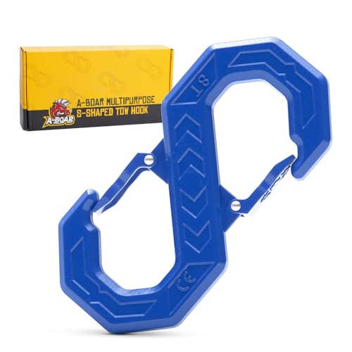 3/8" Tow Hook, S-Shaped Winch Hook, 33,000lbs Breaking Strength, G80 Heavy Duty Forged Steel, Fast Connect Easy Release Winch Shackle Towing Hook for Trucks, SUVs, ATVs, Trailers, Blue - color: Blue