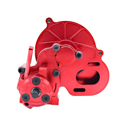 Metal Complete Transmission Cutoff Gearbox with Dig Gear for 1:10 Axial SCX10 AX10 Wraith RC Crawler Car (Red) - color: Red