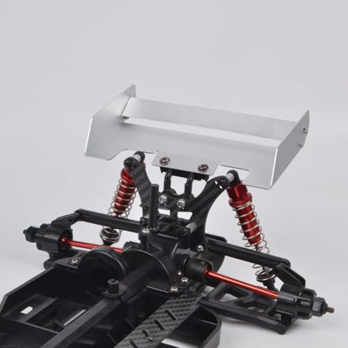 Metal Rear Wing for Tamiya 1/10 TT-02B DF-02 DT-02 RC Car Tail Wing Rear Spoiler Wing Parts (Silver) - color: Silver