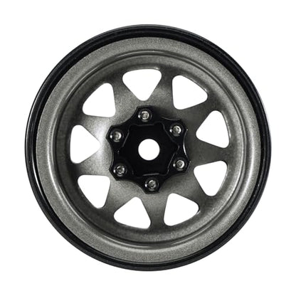 INJORA -4.05mm Offset Steel 1.3" Wheels for 1/24 1/18 RC (Titanium Grey) - color: Titanium Grey